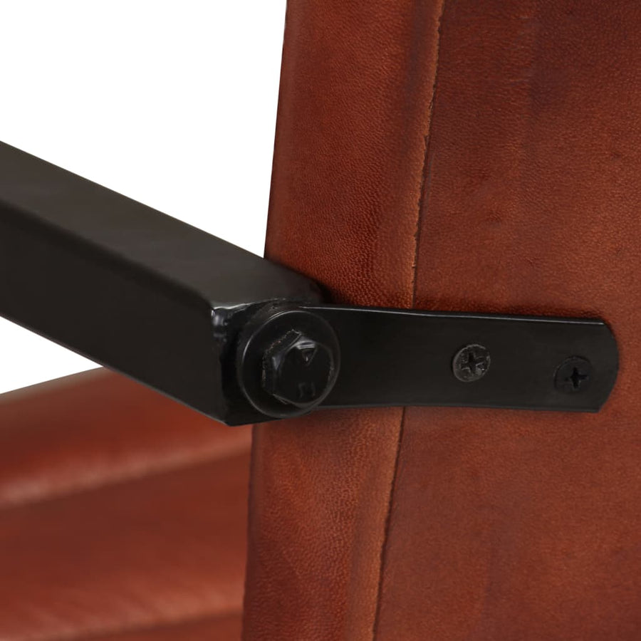 Eetkamerstoelen Echt Leer Bruin 4 Donkerbruin Patroon 1