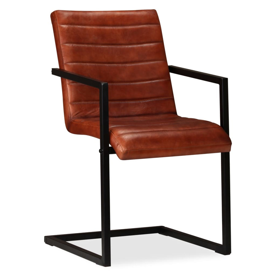 Eetkamerstoelen Echt Leer Bruin 6 Donkerbruin Patroon 1