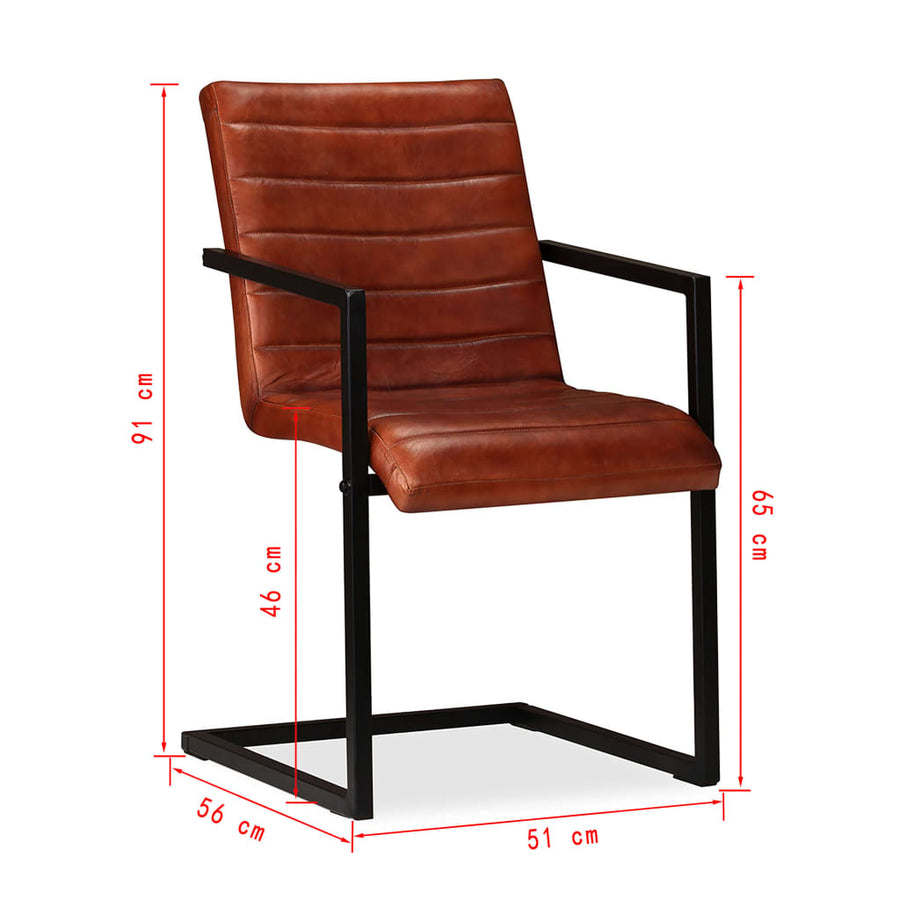 Eetkamerstoelen Echt Leer Bruin 6 Donkerbruin Patroon 1