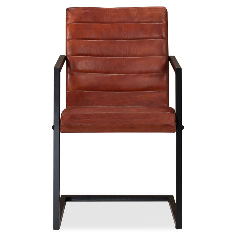 Eetkamerstoelen Echt Leer Bruin 6 Donkerbruin Patroon 1