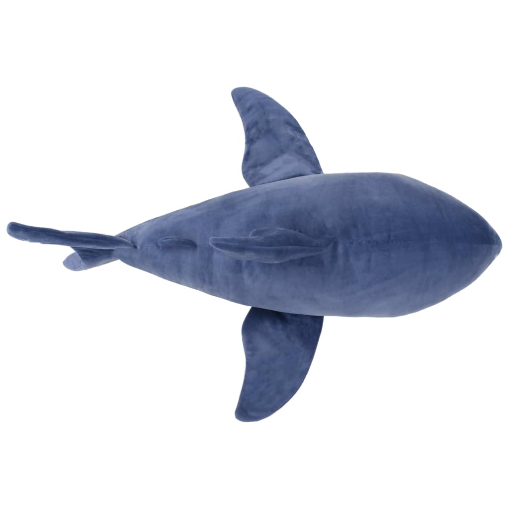 Knuffel witte haai pluche blauw en wit
