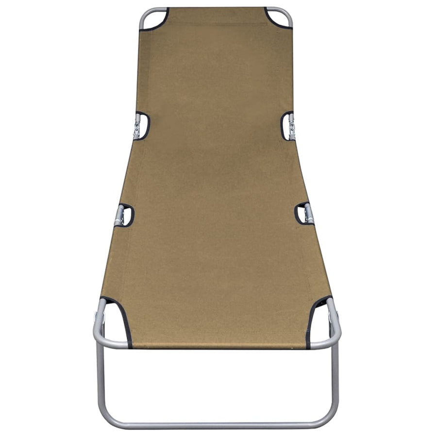 Ligbed Inklapbaar Met Verstelbare Rugleuning Taupe