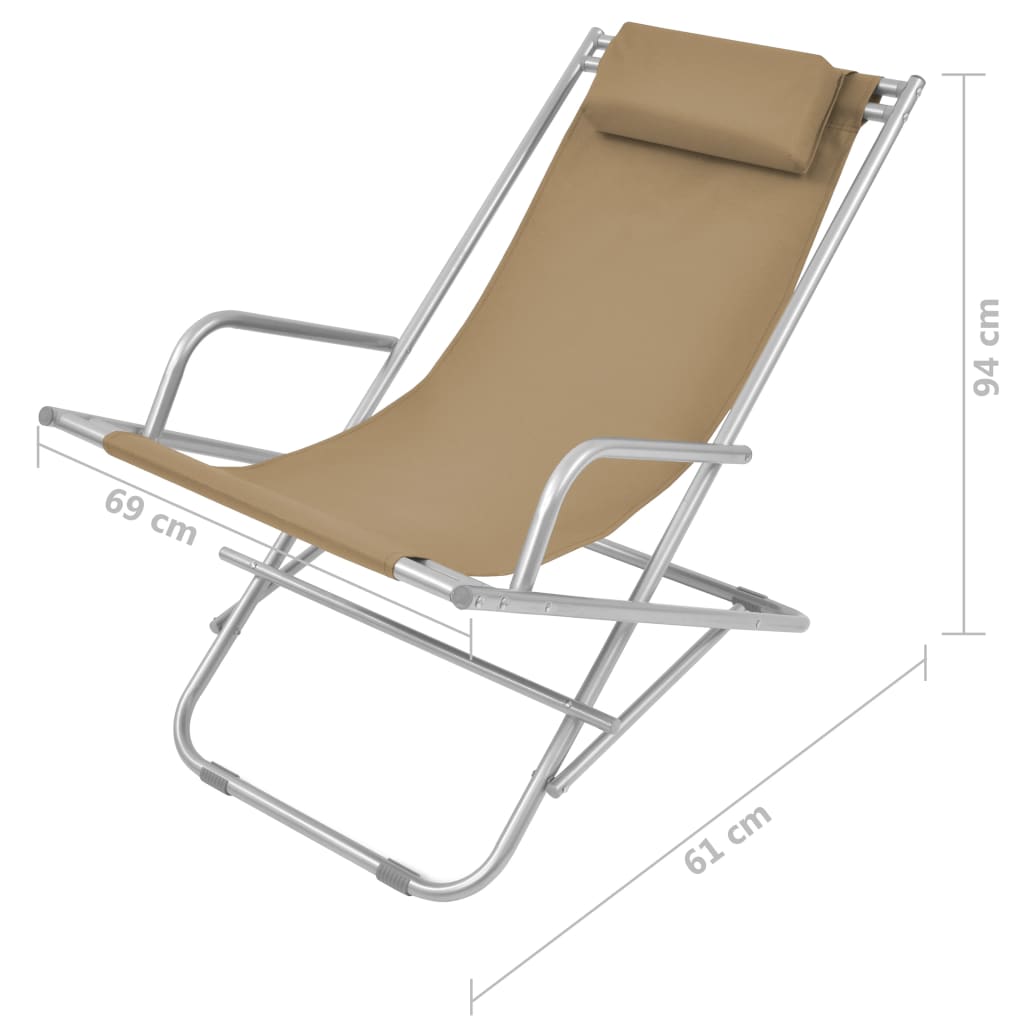 Terrasstoelen Verstelbaar Staal Taupe
