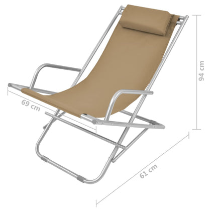 Terrasstoelen Verstelbaar Staal Taupe