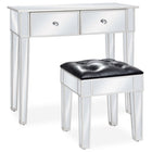 Kaptafel 80x38x76 cm MDF glas met kruk