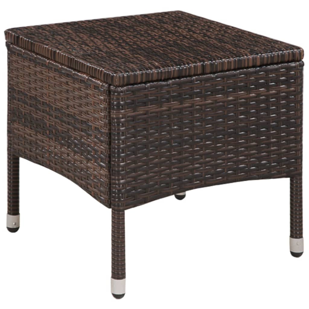 -Delige Bistroset Poly Rattan Bruin
