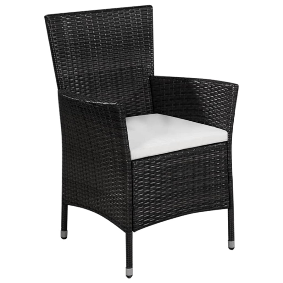 -Delige Bistroset Poly Rattan Zwart