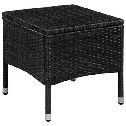 -Delige Bistroset Poly Rattan Zwart