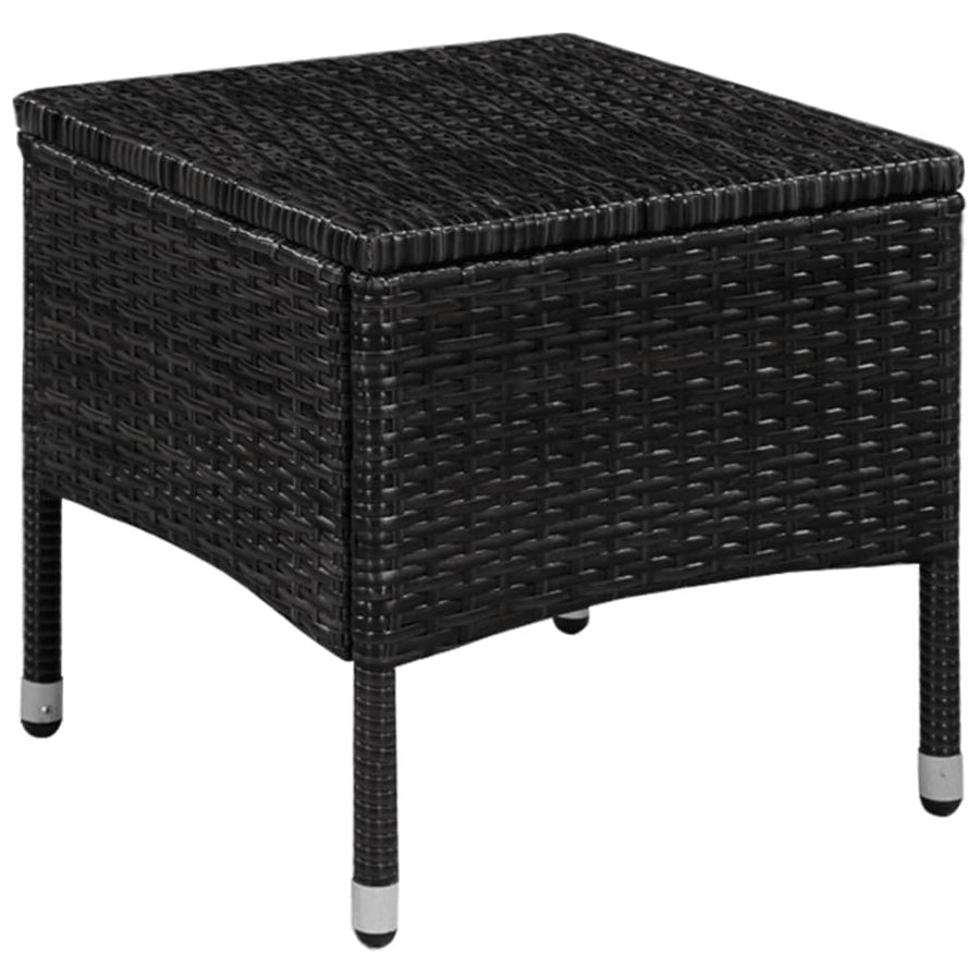 -Delige Bistroset Poly Rattan Zwart