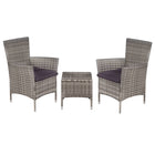 -Delige Bistroset Poly Rattan Grijs