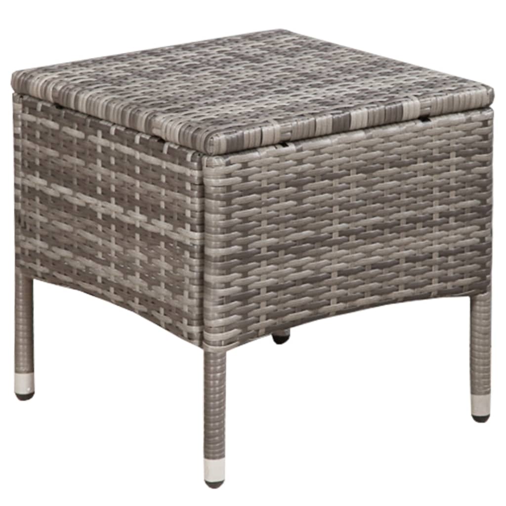 -Delige Bistroset Poly Rattan Grijs