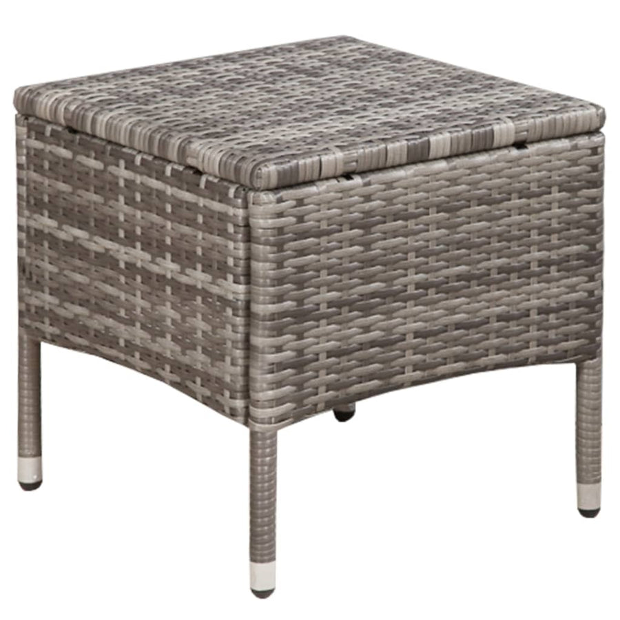 -Delige Bistroset Poly Rattan Grijs