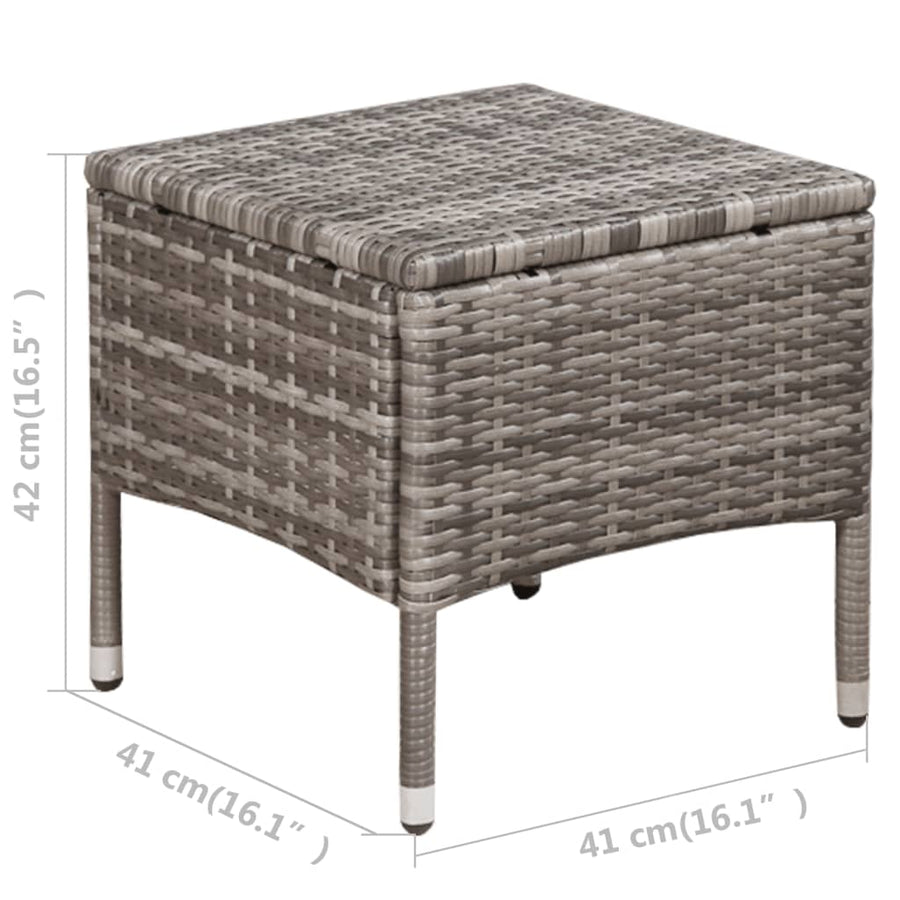 -Delige Bistroset Poly Rattan Grijs