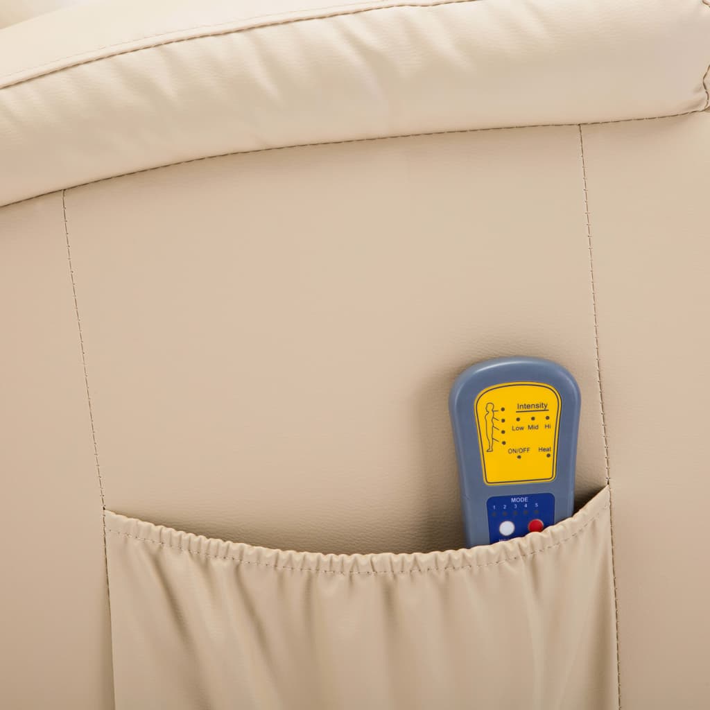 Massagestoel Schommelend Kunstleer Kleurig Crème