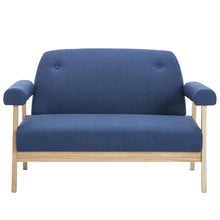 Stof Blauw Tweezitsbank