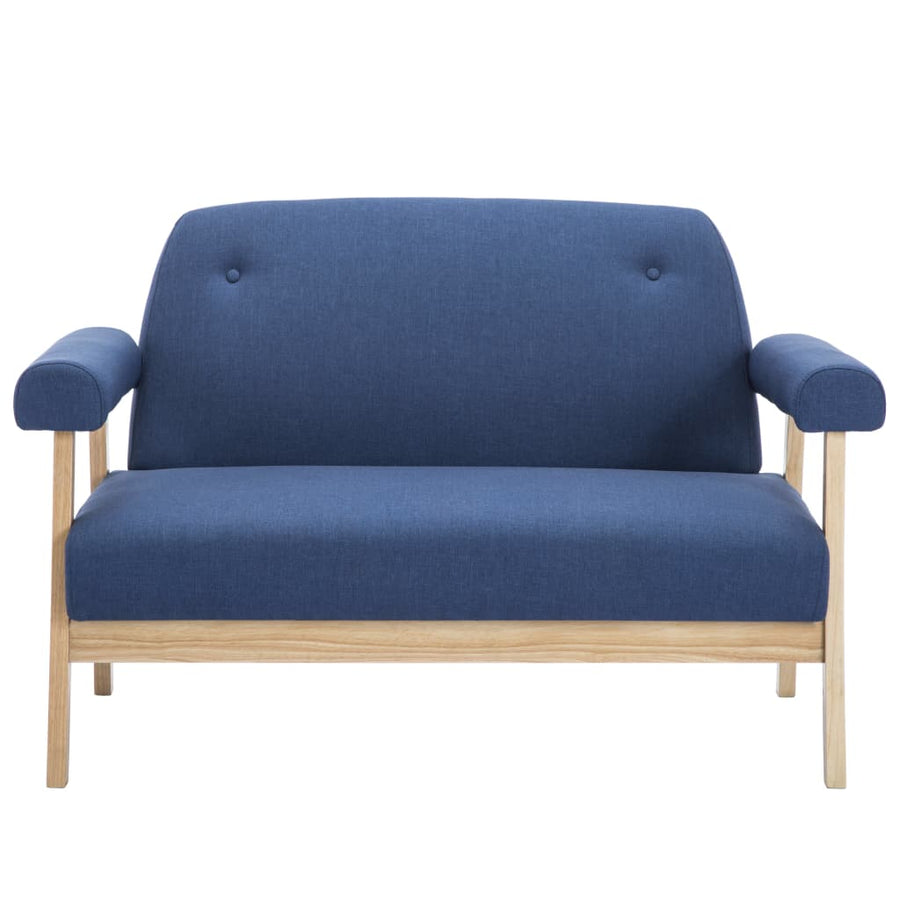 Stof Blauw Tweezitsbank