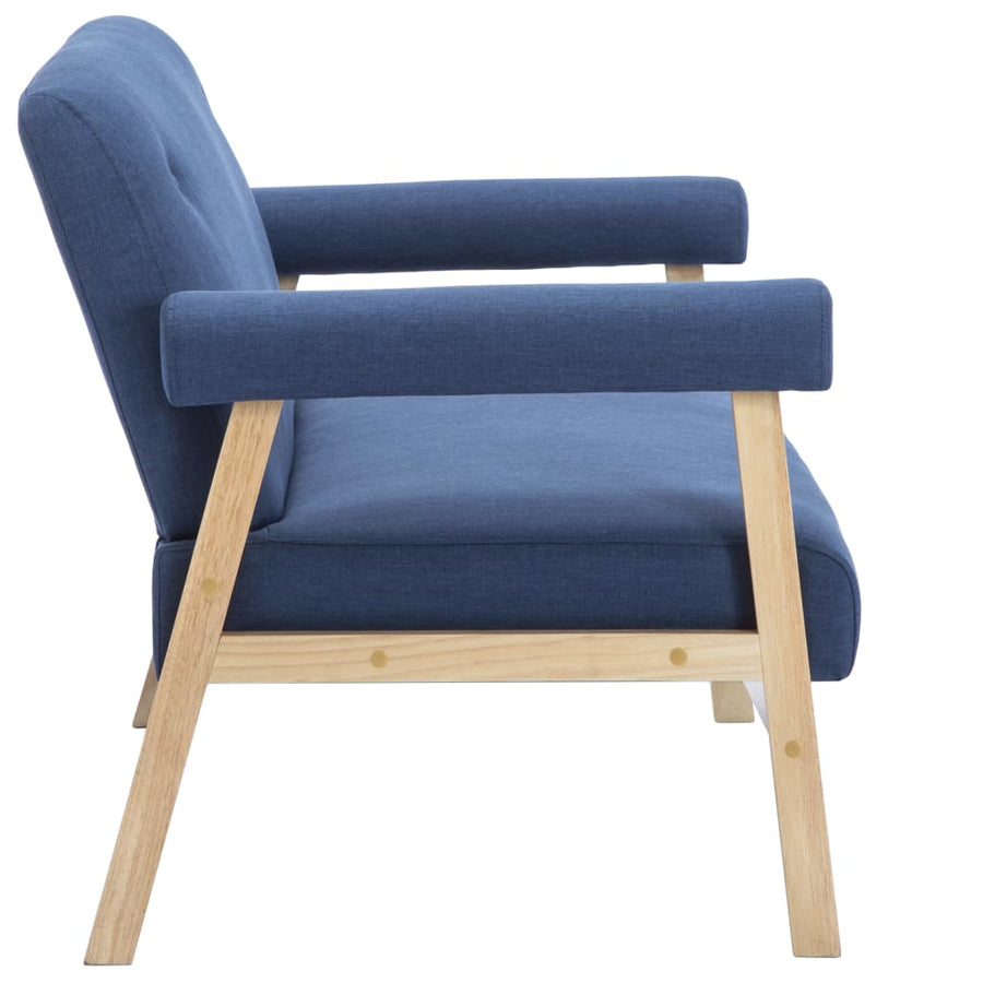 Stof Blauw Tweezitsbank