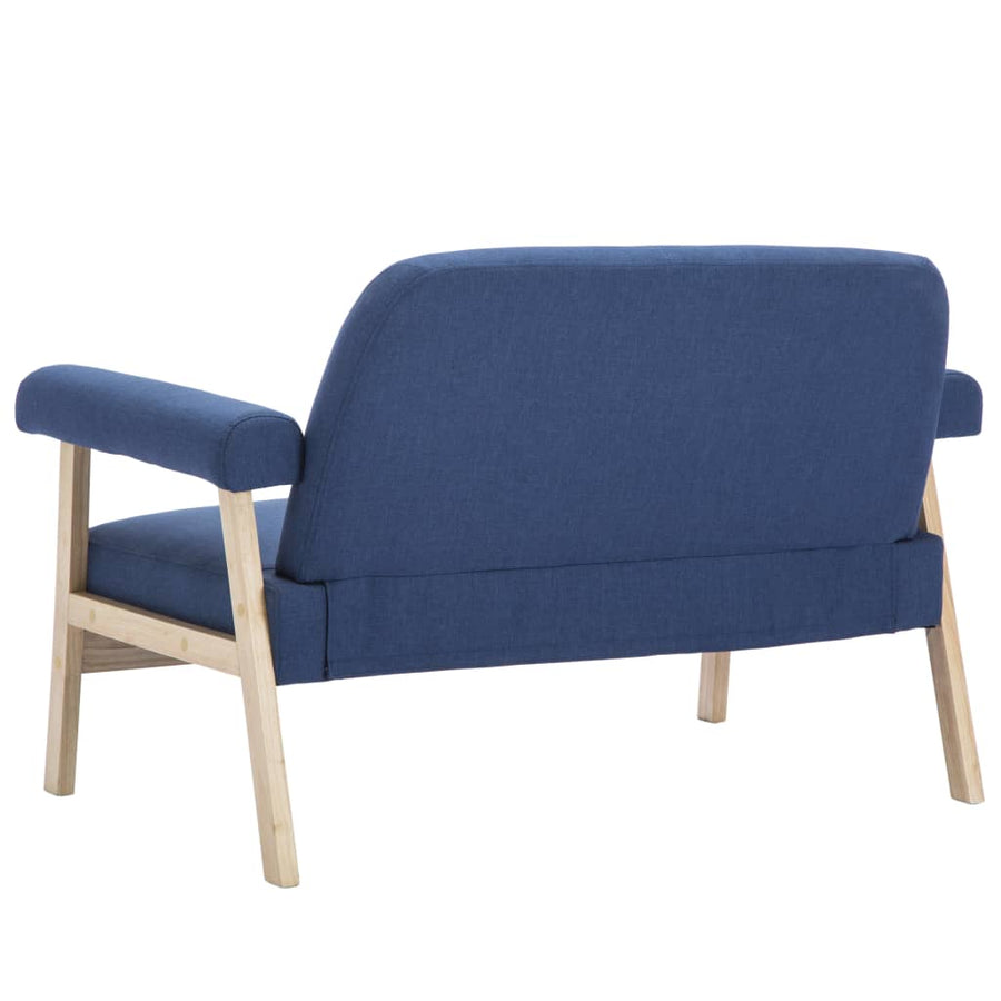 Stof Blauw Tweezitsbank