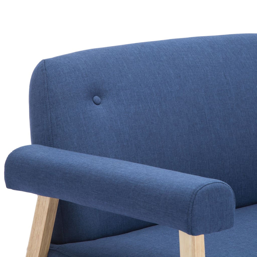Stof Blauw Tweezitsbank