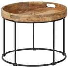 Salontafel 50x40 cm massief mangohout staal