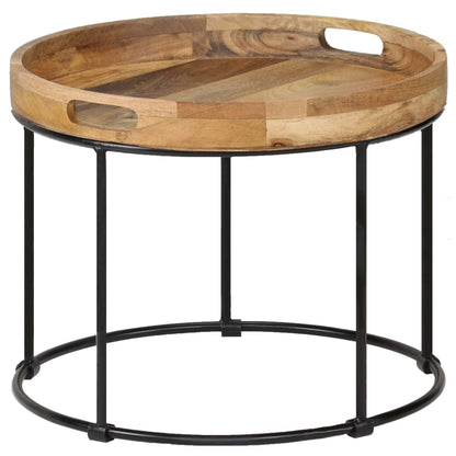 Salontafel 50x40 cm massief mangohout en staal