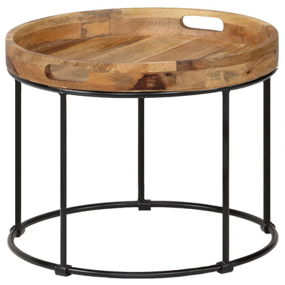 Salontafel 50x40 cm massief mangohout en staal
