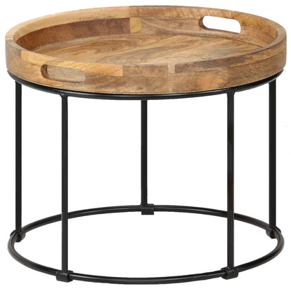 Salontafel 50x40 cm massief mangohout en staal