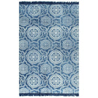 Kelim Vloerkleed Met Patroon Katoen Blauw 160 x 230 cm