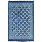 Kelim Vloerkleed Met Patroon Katoen Blauw 120 x 180 cm