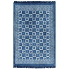 Kelim Vloerkleed Met Patroon Katoen Blauw 160 x 230 cm