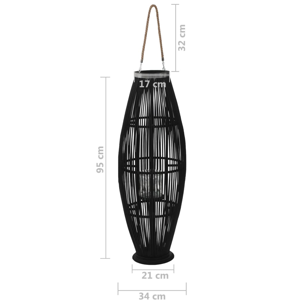 Lantaarnhouder Hangend Bamboe Zwart 95 cm