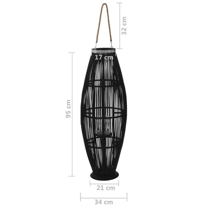 Lantaarnhouder Hangend Bamboe Zwart 95 cm