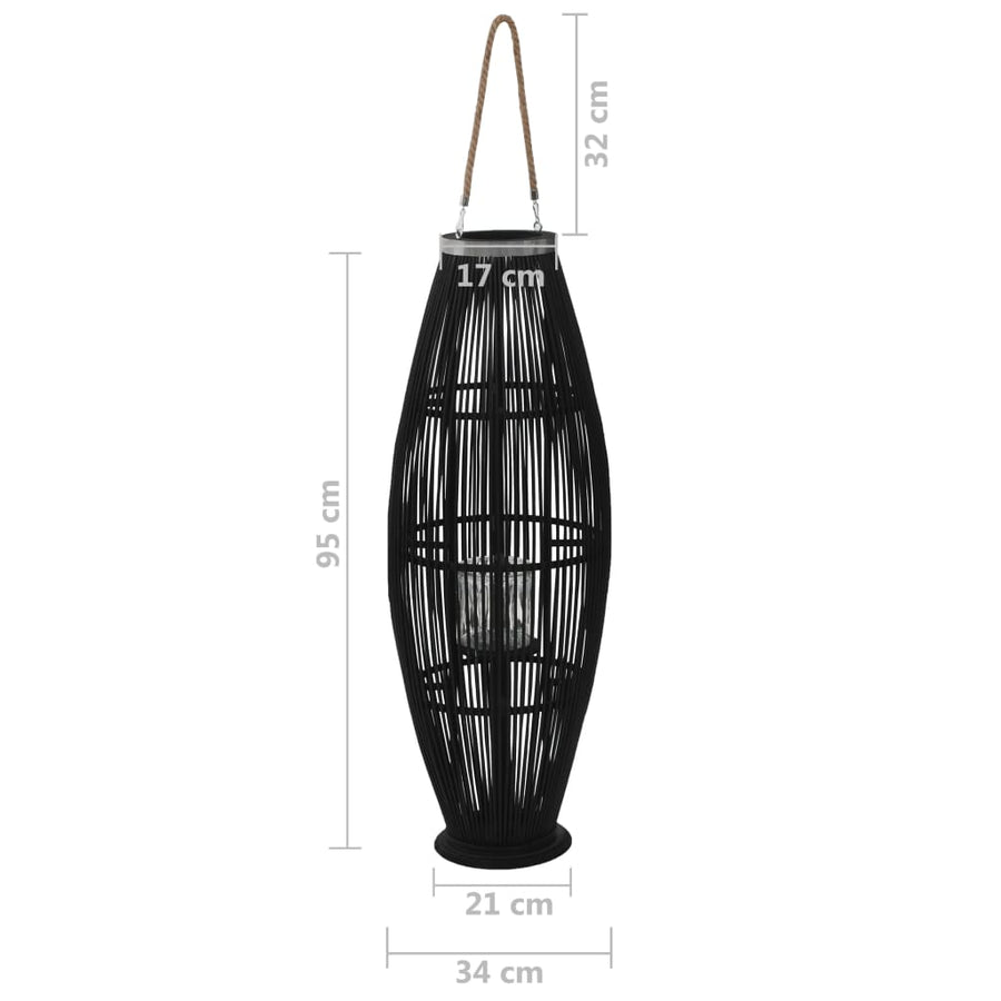 Lantaarnhouder Hangend Bamboe Zwart 95 cm