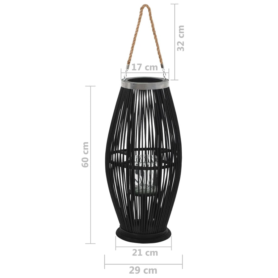 Lantaarnhouder Hangend Bamboe Zwart 60 cm