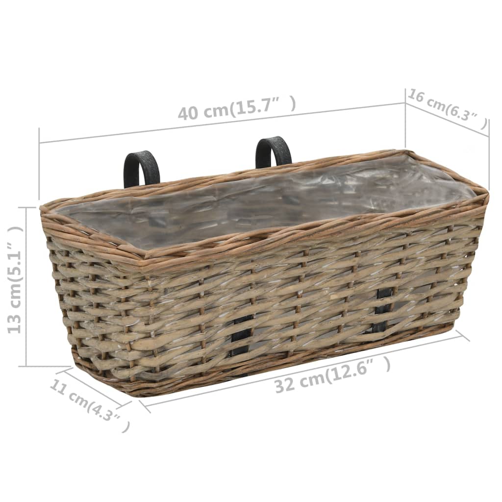 Balkonbakken 40 Cm Wicker Met Pe-Voering 40 x 16 x 13 cm