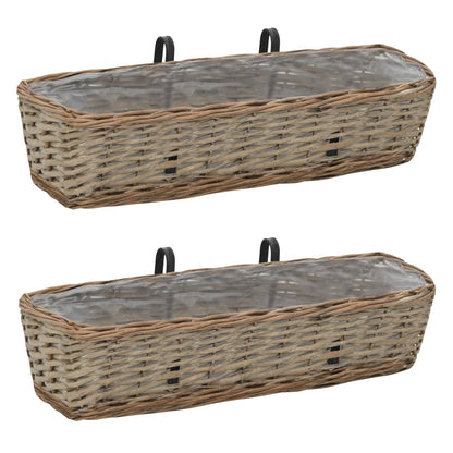 Balkonbakken 60 Cm Wicker Met Pe-Voering 60 x 18 x 13 cm