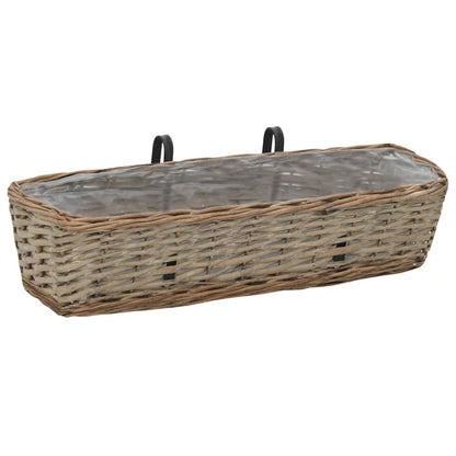 Balkonbakken 60 Cm Wicker Met Pe-Voering 60 x 18 x 13 cm