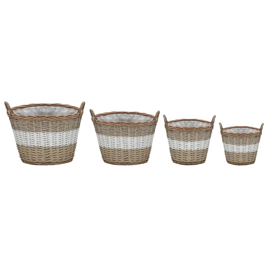Plantenbakken Verhoogd 4 St Wicker Met Pe-Voering