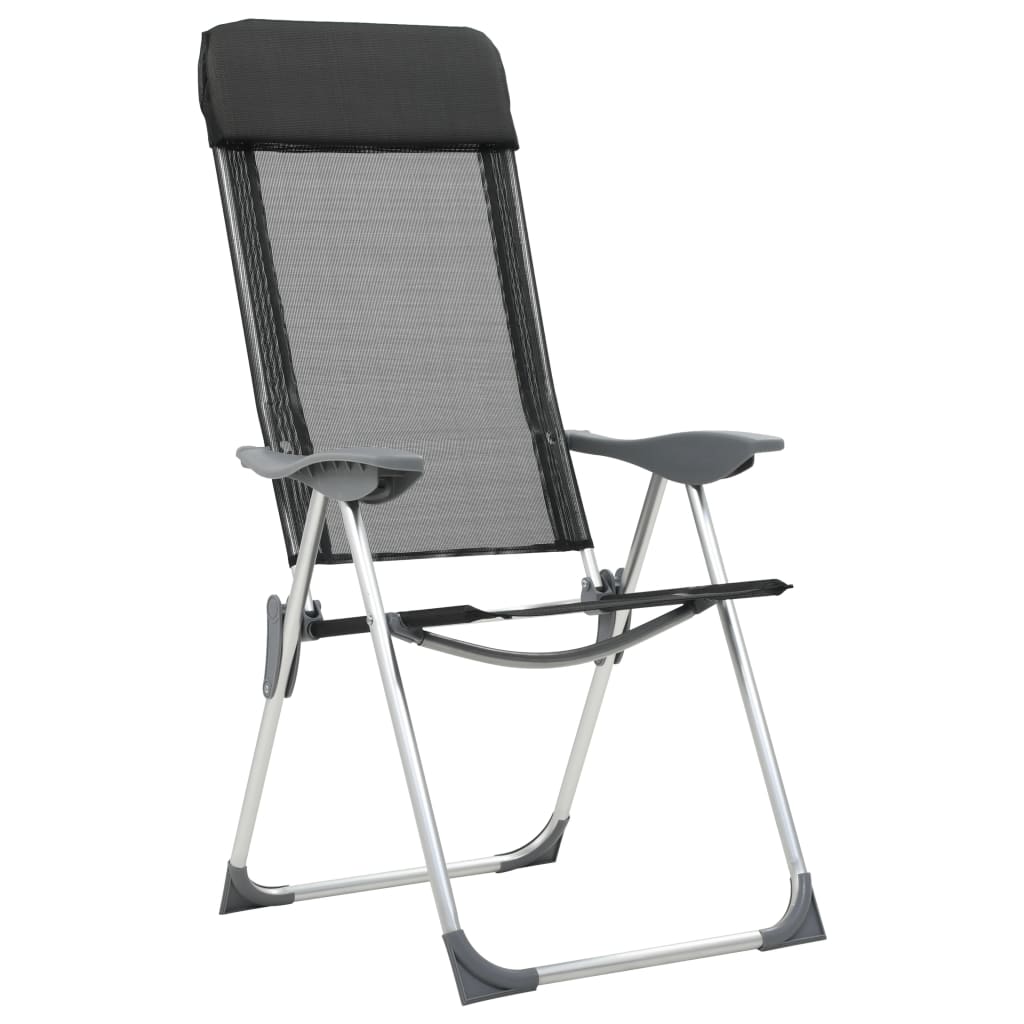 Campingstoelen Inklapbaar Aluminium St 2 Zwart