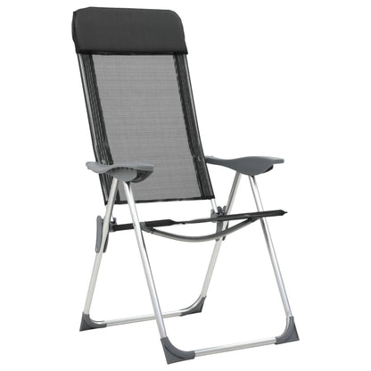 Campingstoelen Inklapbaar Aluminium St 2 Zwart