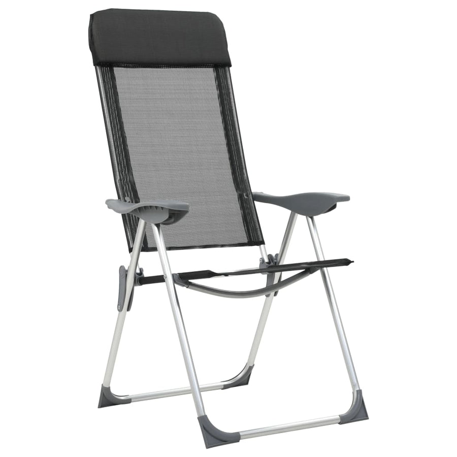 Campingstoelen Inklapbaar Aluminium St 2 Zwart