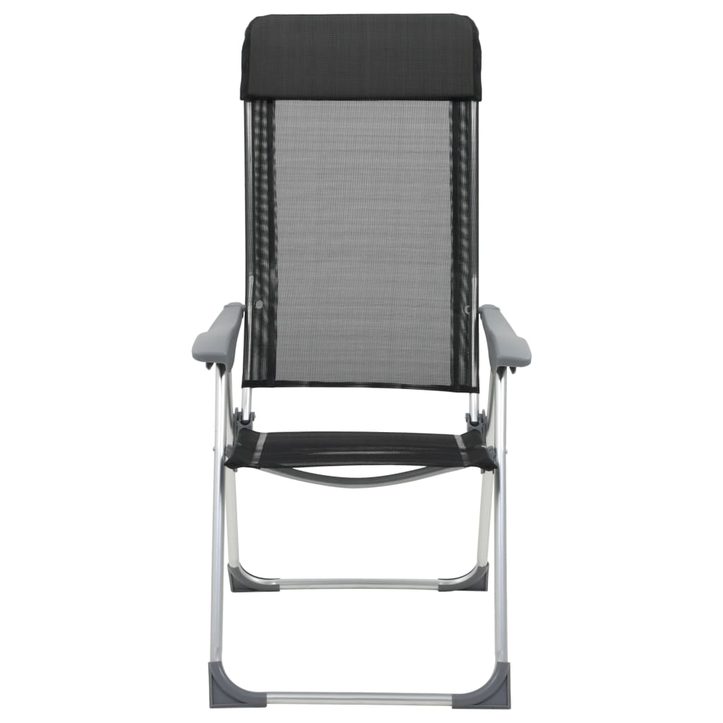 Campingstoelen Inklapbaar Aluminium St 2 Zwart