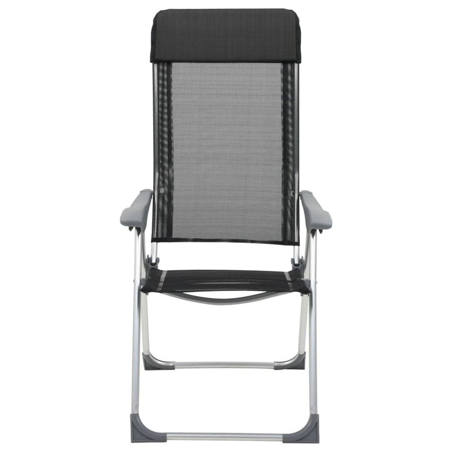 Campingstoelen Inklapbaar Aluminium St 2 Zwart
