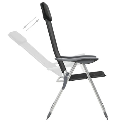Campingstoelen Inklapbaar Aluminium St 2 Zwart