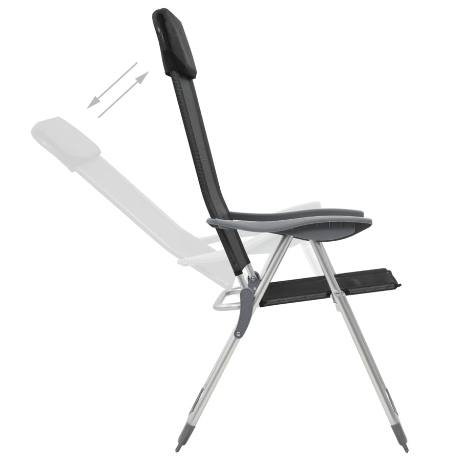 Campingstoelen Inklapbaar Aluminium St 2 Zwart