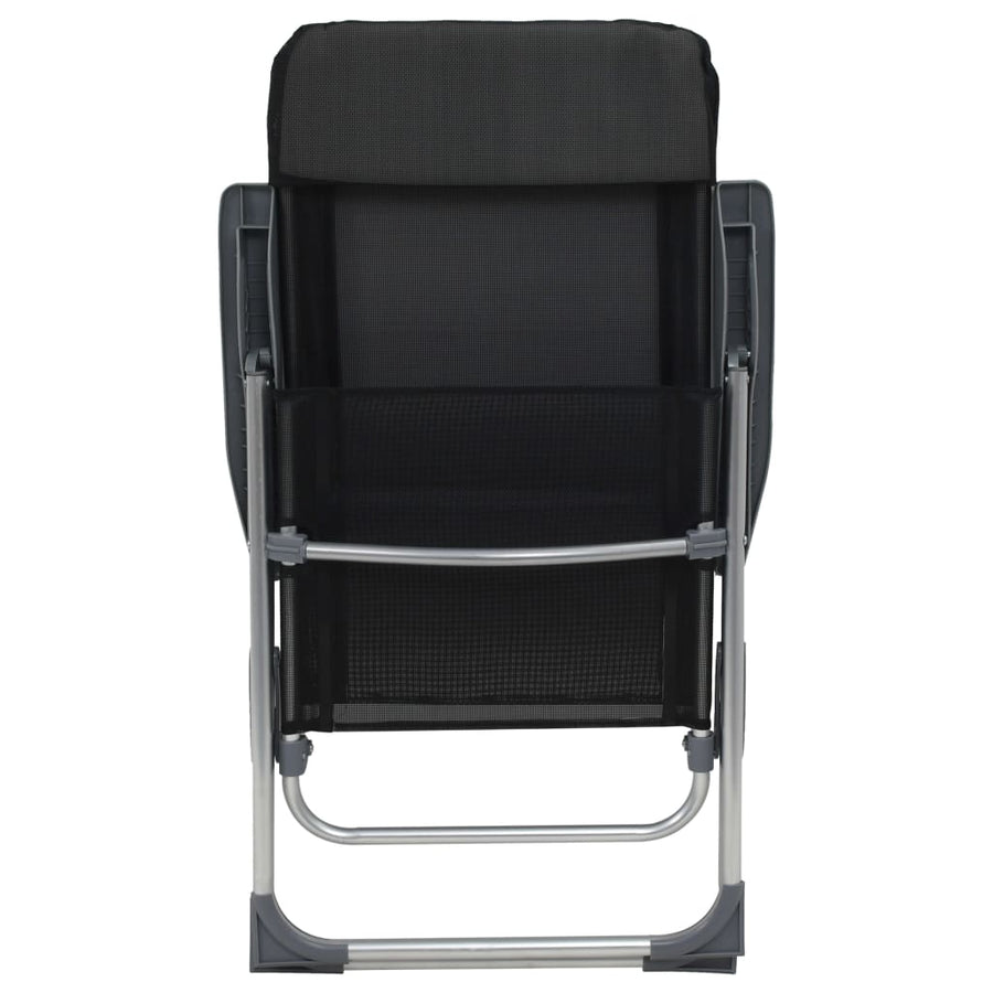 Campingstoelen Inklapbaar Aluminium St 2 Zwart