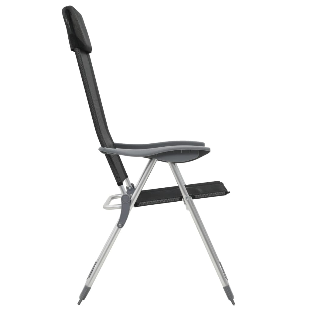 Campingstoelen Inklapbaar Aluminium St 2 Zwart