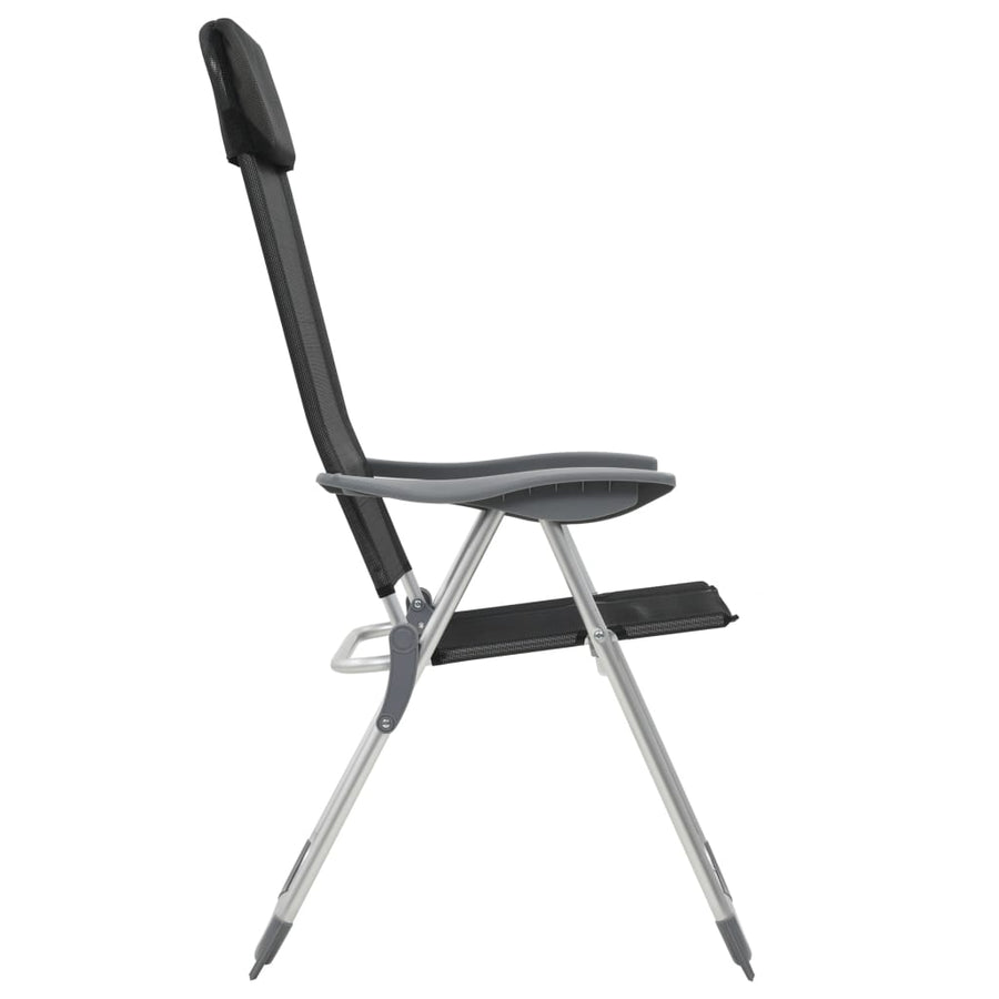 Campingstoelen Inklapbaar Aluminium St 2 Zwart