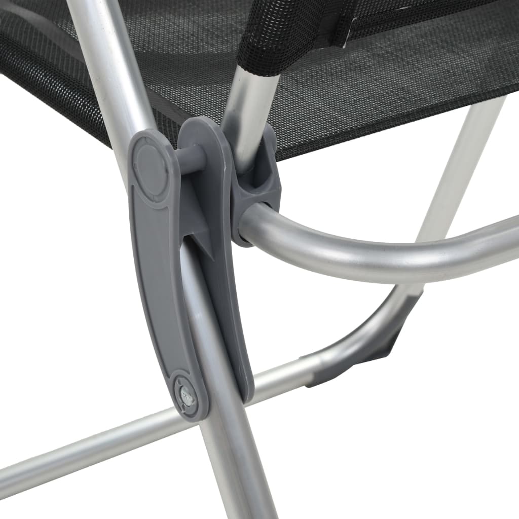 Campingstoelen Inklapbaar Aluminium St 2 Zwart