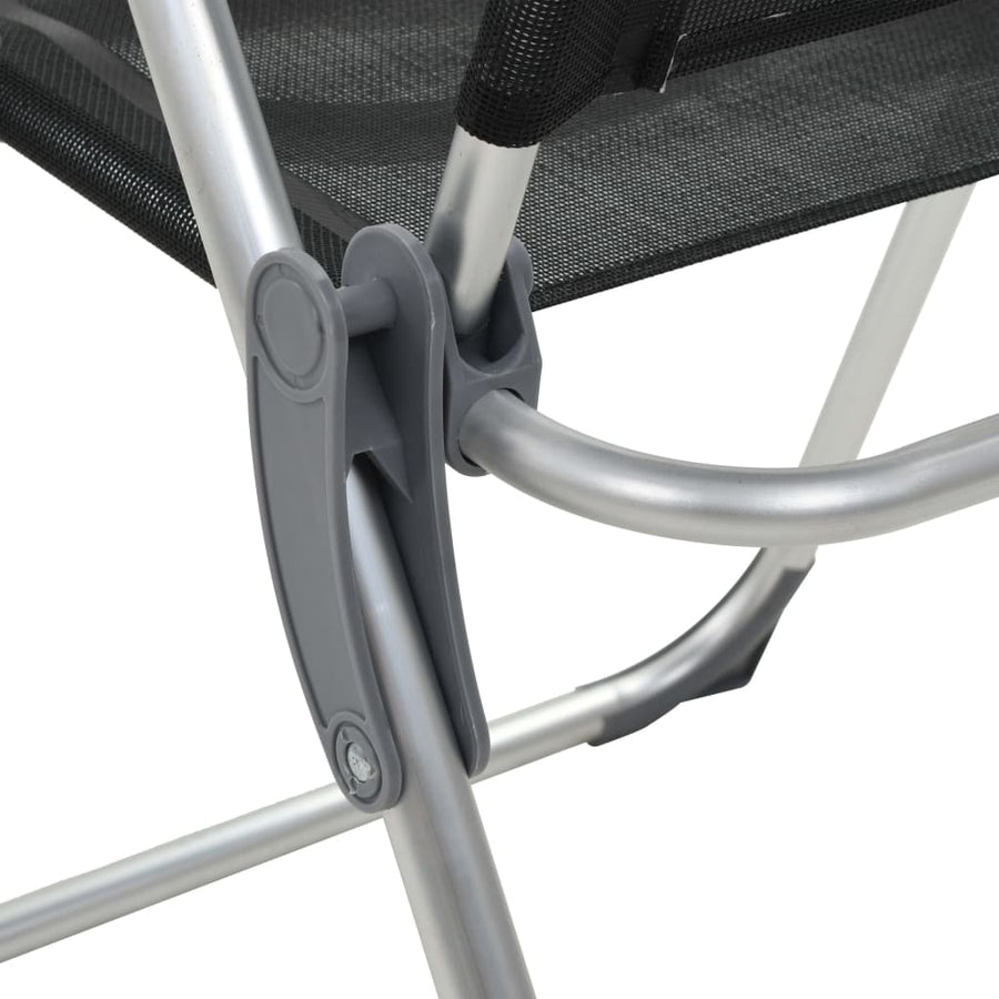 Campingstoelen Inklapbaar Aluminium St 2 Zwart